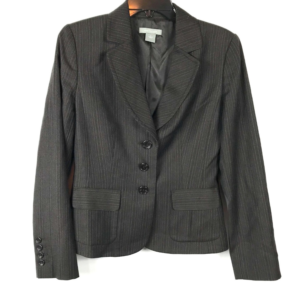 Ann Taylor Blazer Suit Jacket Gray Sz 4